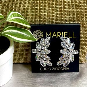Mariell Cubic Zirconia Clip On Earrings